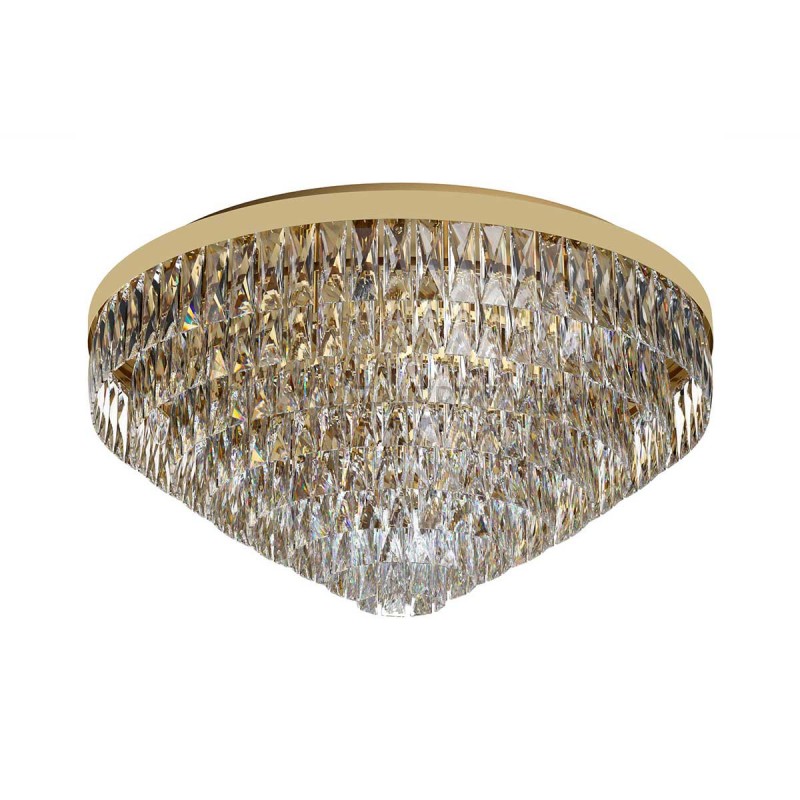 Plafonnier VALPARAISOdoré etcrystal E14 16X40WD.78cm