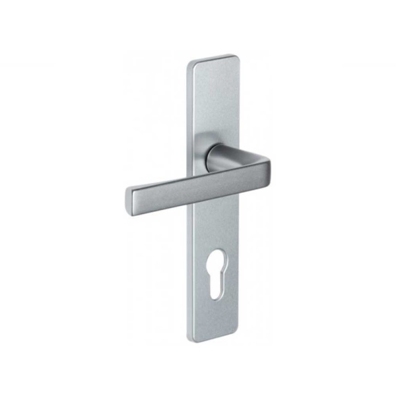 Poignée de porte KAZA 165mm clé Cylindre anodinox