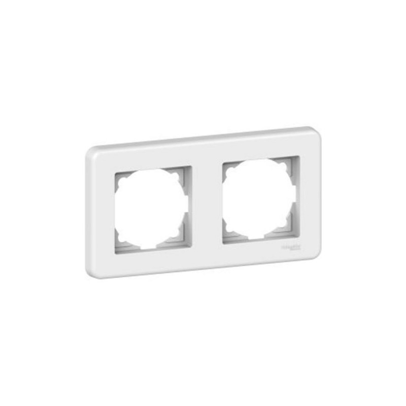 Plaque 2postes blanc LEONA