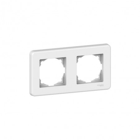 Plaque 2postes blanc LEONA