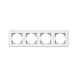 Plaque 4 postes blanc LEONA