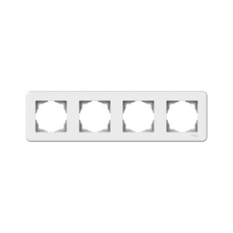 Plaque 4 postes blanc LEONA