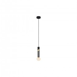 Suspension acier -noir-gris E27 CEDRAL40w h1500