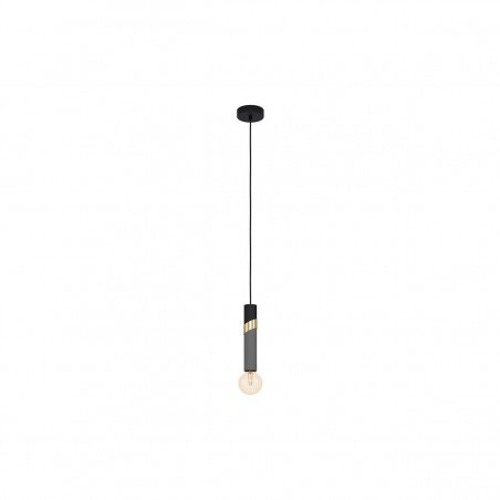 Suspension acier -noir-gris E27 CEDRAL40w h1500