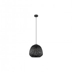 Suspension acier bois-noir E27 DEMBLEBY40W max H1100 D320
