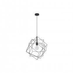 Suspension en acier noir E27 STRAITON   40W max H1100