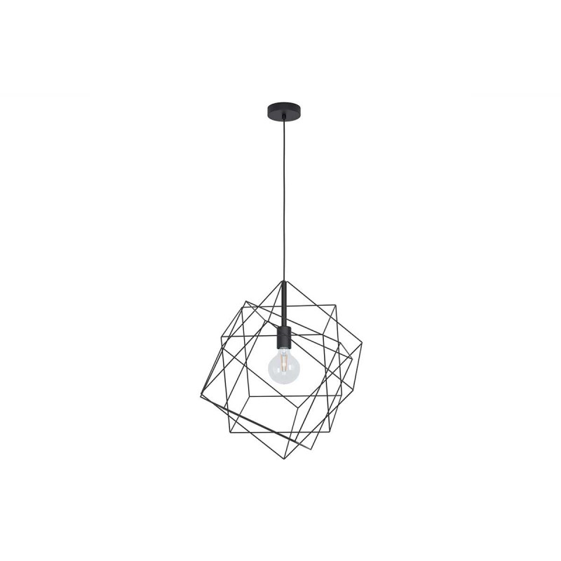 Suspension en acier noir E27 STRAITON   40W max H1100