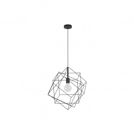 Suspension en acier noir E27 STRAITON   40W max H1100