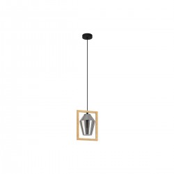 Suspension en bois et verre E27 VIGLIONI 40max L230H1100