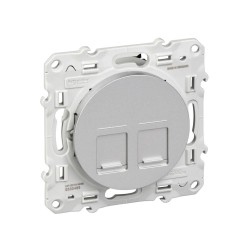 Double RJ45 cat6reseau VDI odace alu ODACE