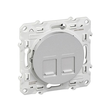 Double RJ45 cat6reseau VDI odace alu ODACE