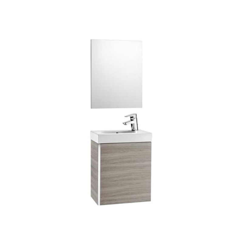 Meuble pack WC appoint 450 gris sable (meuble+vasque+miroir)