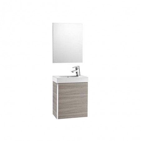 Meuble pack WC appoint 450 gris sable (meuble+vasque+miroir)