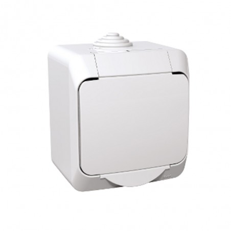 Prise simple blanche à étanche 2P+T