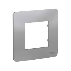 Plaque de finition UNICA 1 poste 2 modules alu