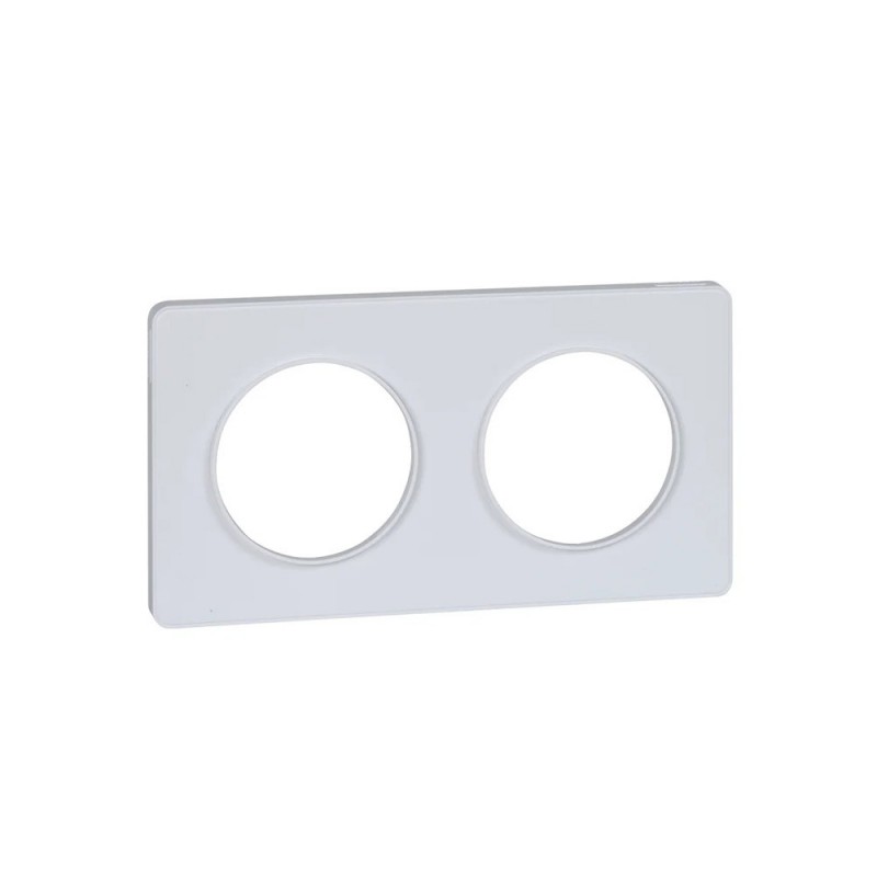 Plque touch blanc 2 postes ODACE