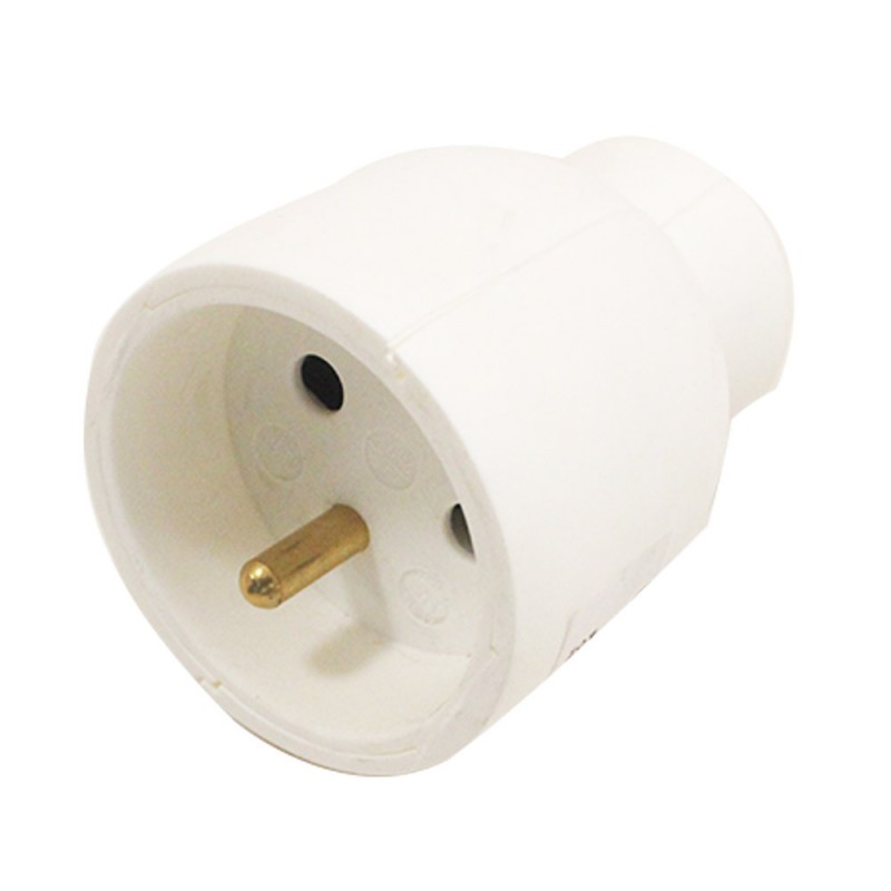 Fiche femelle 2P+T 16A Blanc IP2X