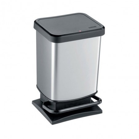 Poubelle de cuisine 20 L à Pédale Rotho Polypropylène Gris