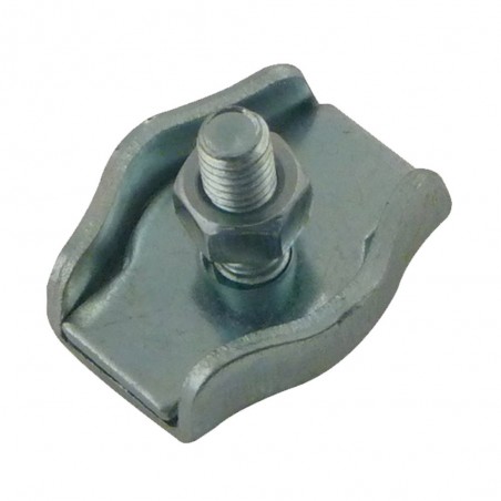 Serre câble D6 plat 1 boulon A-Zingué x2 box5