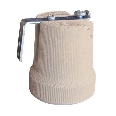 DouilleE27 PORCELAINE A support EQUERRE 2 TROUS uv4