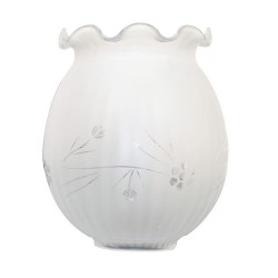 Abat-jour Tulipe H145mm D120mm verre satinégrave uv6