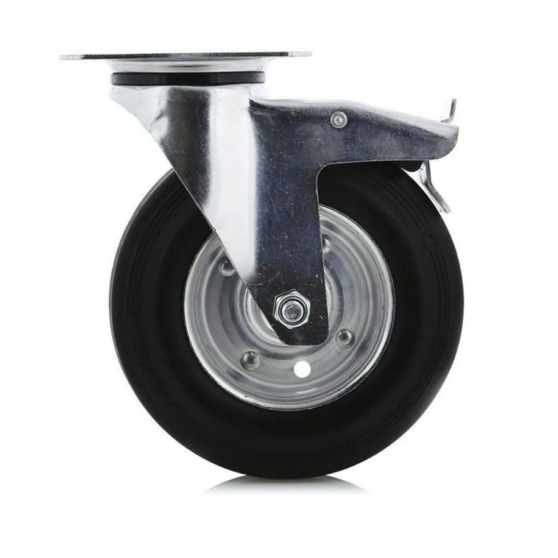Roulette fixe à frein D200mm 100Kg