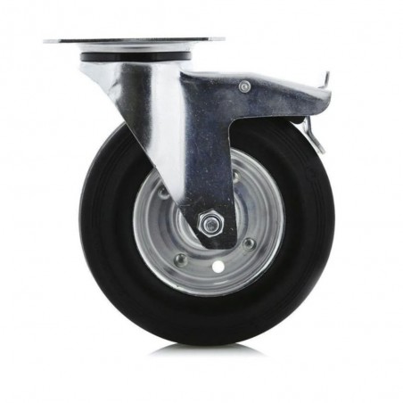 Roulette fixe à frein D200mm 100Kg