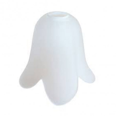 Abat-jour tulipe H120mm D143mm verre satiné blanc uv6