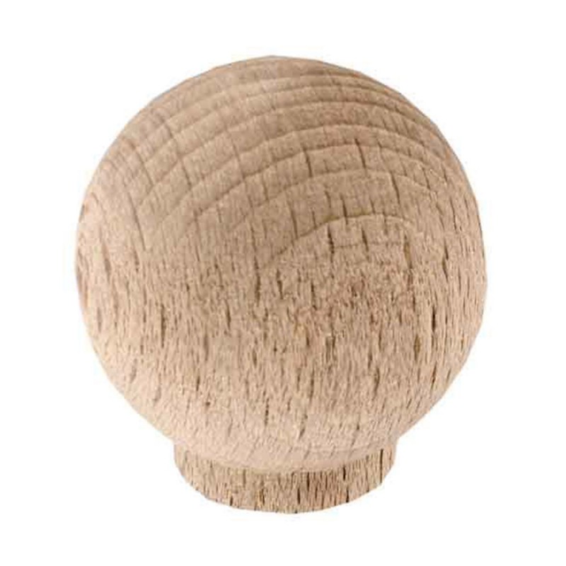 Bouton D30 boule hêtre poncé x6insert M4