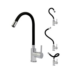 Mitigeur évier ILO Chr-Noir bec articulé Rousseau uc4 -  - meilleure qualité