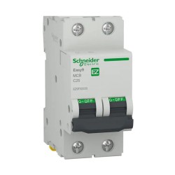 Disjoncteur miniature Easy9 2P 25 A C curve 4500 A