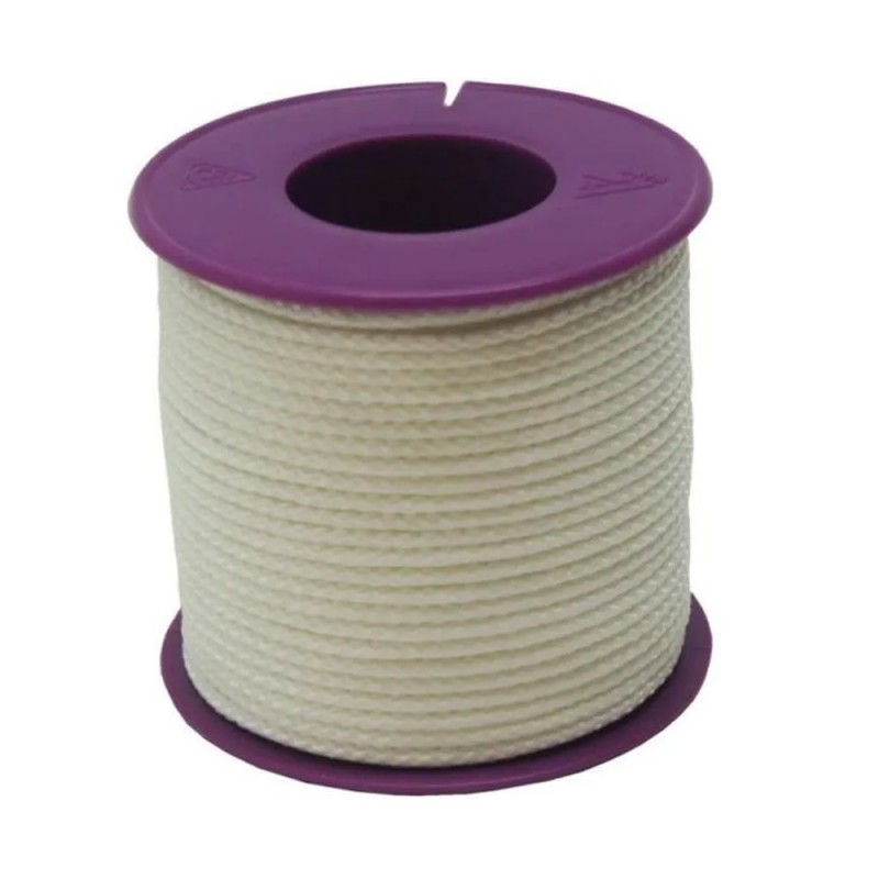 Tresse nylon D1.5mm blanc bobinot 50M box14