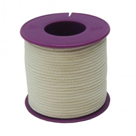 Tresse nylon D1.5mm blanc bobinot 50M box14