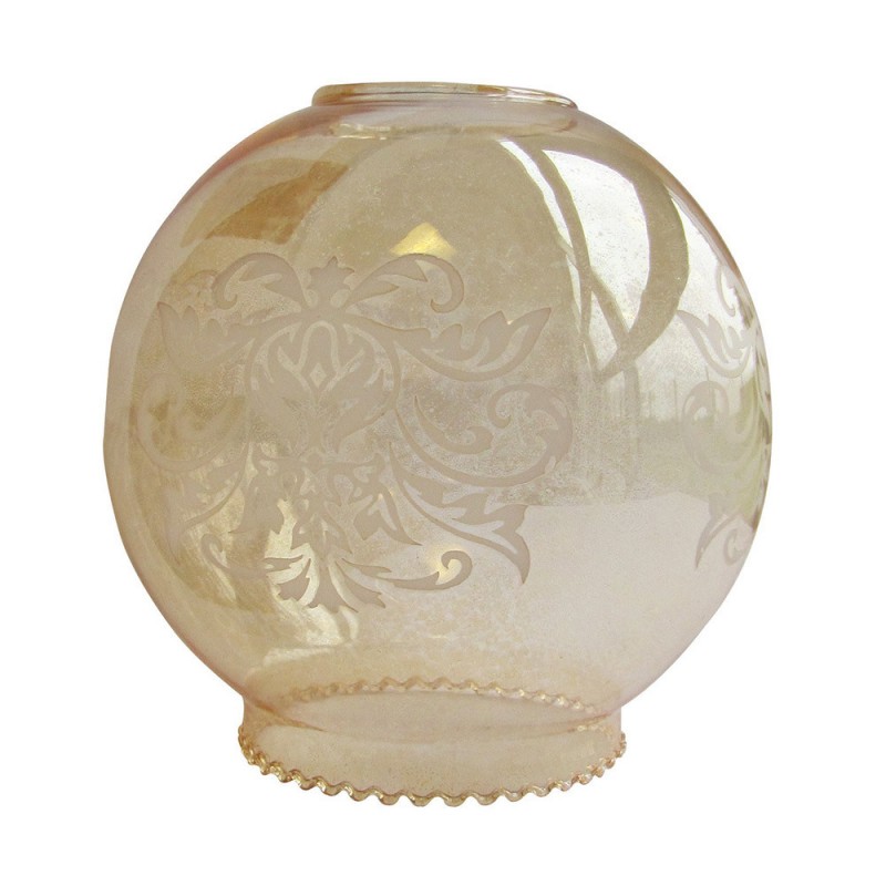 Abat-jour tulipe H140mm D140mm verre clair ambregrave uv6