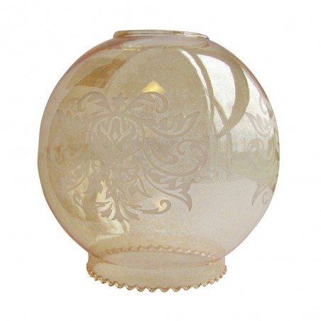 Abat-jour tulipe H140mm D140mm verre clair ambregrave uv6