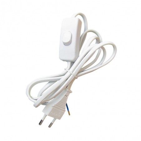 Cordon avec interrupteur à bascule H03VVH-2FetFICHE LONG. 1M50 BC uv3