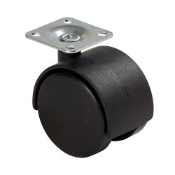 Roulette jumelée D50 35kg platine noir UV6