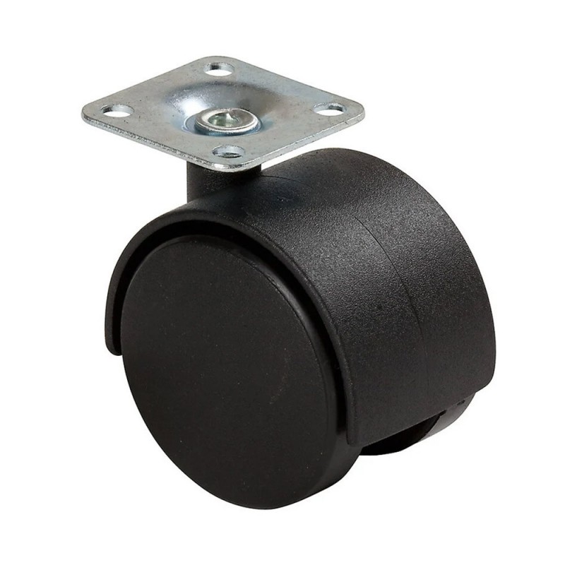Roulette jumelée D50 35kg platine noir UV6