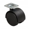 Roulette jumelée D50 35kg platine noir UV6