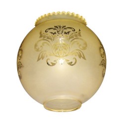 Abat-jour tulipe H120mm D120mm verre satiné ambre grave uv6