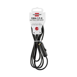 Câble noir 1.5m fiche + interrupteur unipolaire