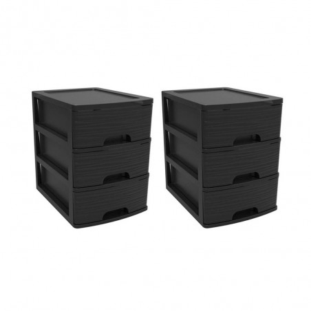 Bloc 3 Tiroirs noir  STONE                   uc6 -  - meilleure qualité