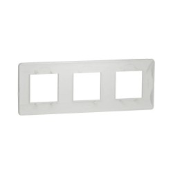 Plaque 3 postes Studio frame blanc UNICA