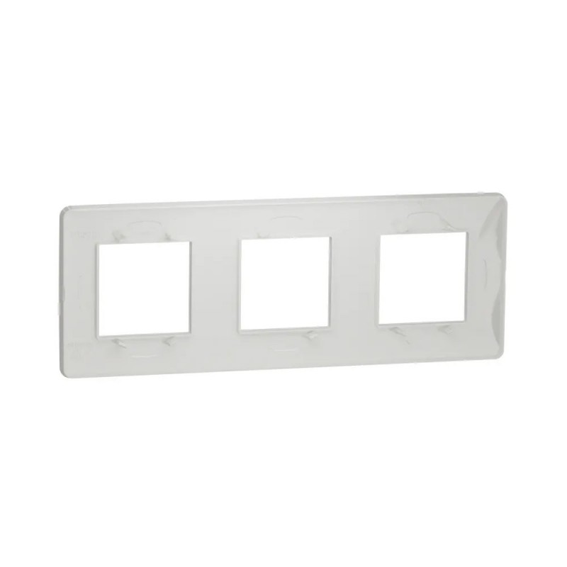 Plaque 3 postes Studio frame blanc UNICA