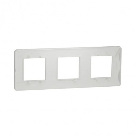 Plaque 3 postes Studio frame blanc UNICA