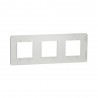 Plaque 3 postes Studio frame blanc UNICA