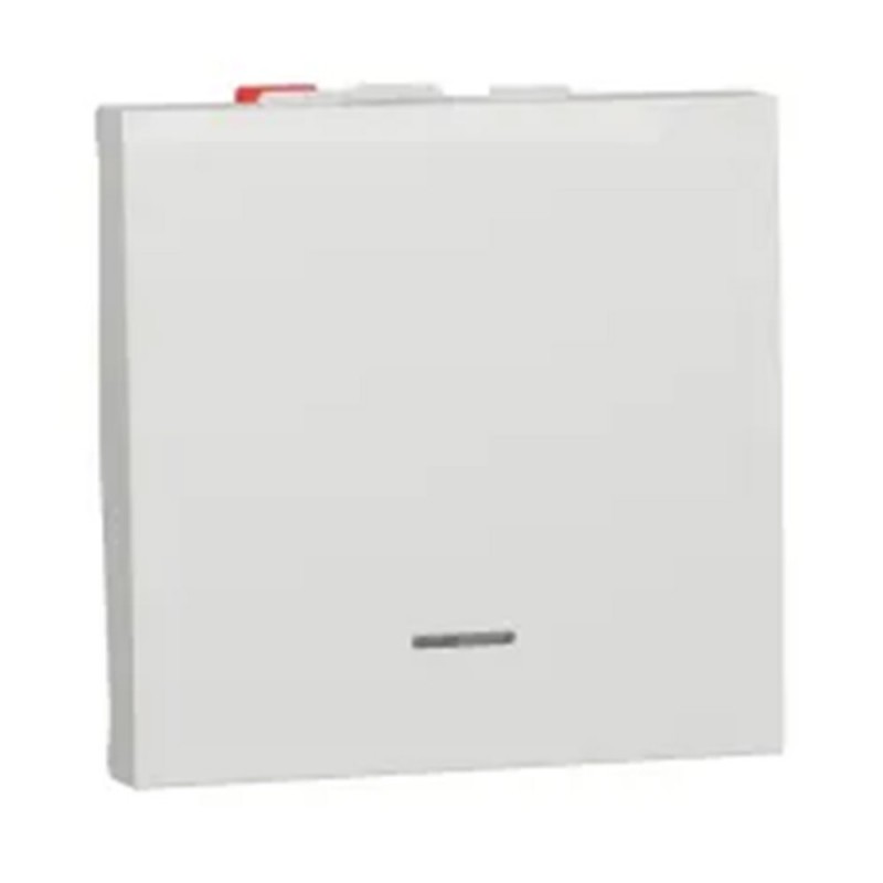 Interrupteur Poussoir 10A 2m blanc - lumineux UNICA