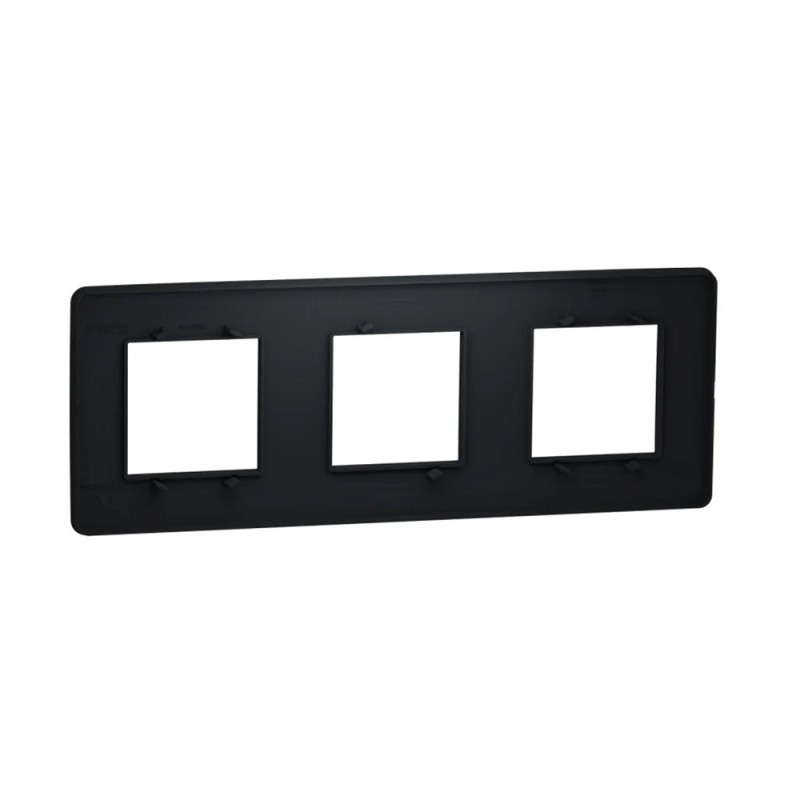 Plaque 3 postes Studio frame anthracite UNICA