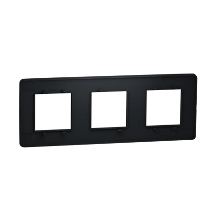 Plaque 3 postes Studio frame anthracite UNICA
