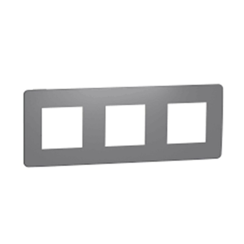 Plaque 3 postes Studio frame gris foncé et noir UNICA